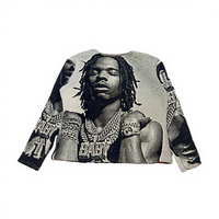 Pull en tapisserie pour homme, mode rappeur, streetwear, hip hop, couverture en tapisserie, jacquard, sur mesure, taille plus, pulls pour homme