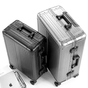 Fast Delivery All Aluminum Magnesium Alloy Wear Resistant Travel Trolley Case Fashion Luggage