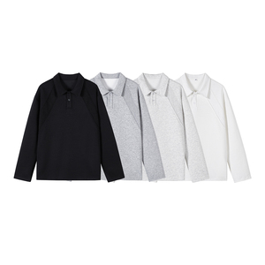 Polo de Algodón Mamba para Hombre, Estilo Americano, <span class=keywords><strong>Cuello</strong></span> Regular, Manga Larga, Color Sólido, Otoño - Product Image 1
