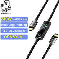 Cable de Carga Rápida Tipo-C de 240W 5A PD3.1, Cable USB-C Tipo-C con Trenzado de Nailon para Computadora y Cámara, Conductor de Cobre Puro, Aleación de Zinc