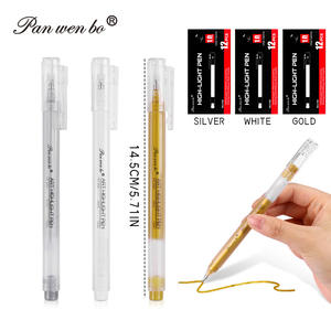 Lot <span class=keywords><strong>de</strong></span> 12 stylos métalliques argent or stylo à encre dorée 1mm stylos gel blancs à pointe fine pour artistes dessin croquis carte d'illustration - Product Image 6