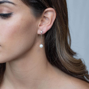 Orecchini Pendenti Geometrici con Perle Finte per Donne, Gioielli alla Moda per Uso Quotidiano e Feste - Product Image 3