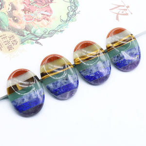 Cuentas de cuarzo ovaladas para hombre y mujer, piedra para la ansiedad, 7 Chakras, curación, meditación, elipse - Product Image 4