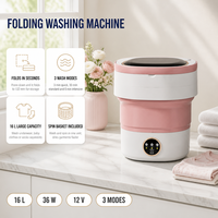 Lave-linge pliable 3 modes de lavage 36W 12V avec fonction lavage et essorage, panier essoreur inclus, pliable jusqu'à 132 mm pour dortoir, appartement, voyage, vente en gros