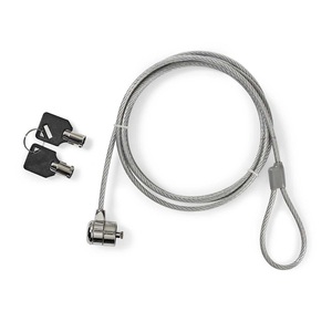 Notebook <b>Lock</b> Key 1.8m Silver <b>Cable</b> Security <b>With</b> Keys For Laptop Protection - Product Image 1