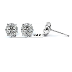 Hong Kong Vente en Gros Diamant Taille Brillant de Haute Qualité Plaqué Or Blanc Massif 18K Mode Occidentale Clou d'Oreille pour Fiançailles Mariage Fête - Product Image 2