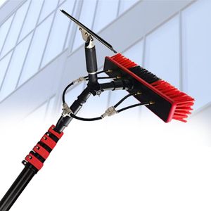 Kit <span class=keywords><strong>de</strong></span> nettoyage <span class=keywords><strong>de</strong></span> panneaux solaires et <span class=keywords><strong>de</strong></span> vitres avec perche télescopique, pulvérisateur/raclette, brosse en nylon écologique en aluminium, système d'alimentation en eau extérieur - Product Image 5
