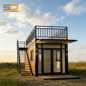 Maison conteneur pliable <span class=keywords><strong>de</strong></span> 20 pieds avec aménagement intérieur personnalisable, escalier, balcon sur deux étages, maison <span class=keywords><strong>de</strong></span> luxe - Product Image 1