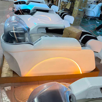Lit de spa capillaire en U avec massage aquatique et bac de lavage intégré, équipement de salon de coiffure et spa pour massage corporel complet
