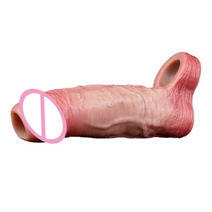 ORALSX Long Big Size Penis Sleeve Cock Sheath Realistic Hollow <b>Dildo</b> Penis Enlargement Sleeve Delay Ejaculation Sex Enhancer Toy - Product Image 3