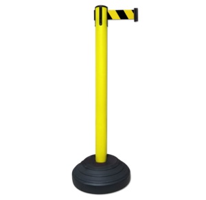 Water Sand Fillable Custom Red/Yellow Water Injection Retractable Belt Barrier Plastic <b>Post</b> Crowd Control Stanchion - Product Image 3