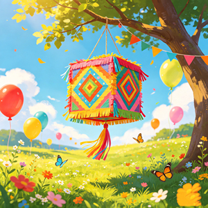 Piñata colorée faite à la main, parfaite pour les fêtes d'anniversaire des enfants, les fiestas, les carnavals et les décorations de célébrations festives - Product Image 6