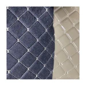 180CM Embroidery Quilted Diamond Stitching PVC PU Synthetic Leather 4.0MM polyurethane Foam For Car Seat Cover