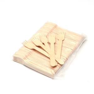 Nhà Hàng Dùng Một Lần Gỗ Bạch Dương Đồ Dùng Giá Rẻ Thìa Gỗ & Dforks - Product Image 4