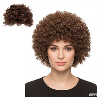 Perruque Afro Bouclée Rétro des Années 90 PESENAR, Accessoire de Coiffure Vintage pour la Mode Urbaine