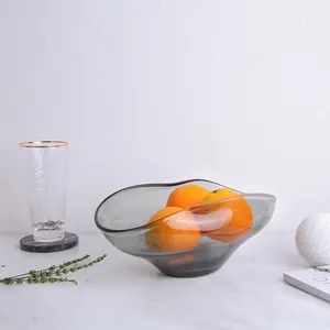 Современные европейские витринные миски для фруктов, декоративные стеклянные миски для фруктового салата для стола