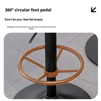 Tabouret de bar moderne et simple de style nordique avec cadre en métal pivotant réglable, pour comptoir de réception, caissier, tabouret haut avec base sur piédestal