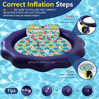 Esterilla flotante para bronceado, tamaño adulto, piscina, colchón de agua de PVC, cama, flotadores inflables para piscina con almohada, agujeros de refrigeración, tumbona