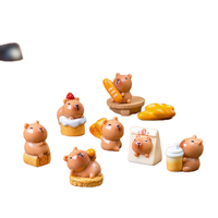 Figurine créative de mini capybara style dessert, ornement micro-paysage, accessoires de décoration DIY pour maison de poupée