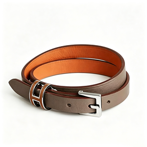 Bracciale in Pelle Rosa Fatto a Mano con Doppio Avvolgimento e Fibbia a H per Donna - Product Image 6
