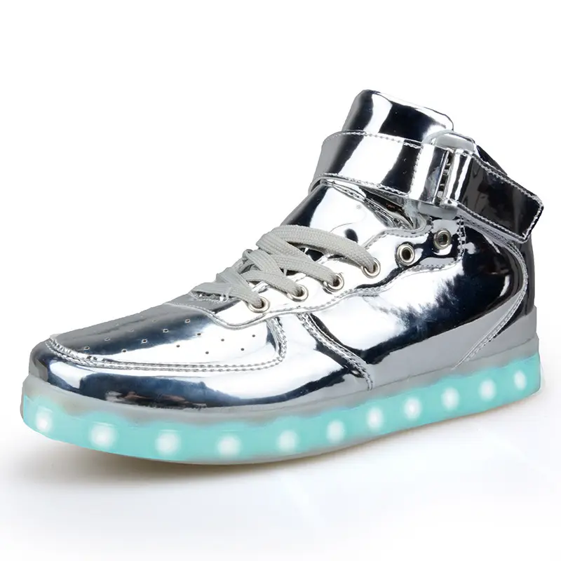 Xinzirain Adult light shoes high-top LED light-emitting Korean style student and couple ghost step dance sneaker shoes