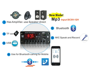 Placa decodificadora de MP3 inalámbrica 5,3 de 12V, módulo de reproductor de MP3 de plástico con USB, TF, FM, llamada de Radio, soporte FLAC para coches, Kit de coche - Product Image 5