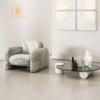 Ensemble de tables basses en marbre de luxe moderne italien, table centrale simple pour salon, mobilier de villa convertible pour appartement