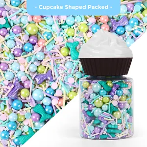 100g Cake Shaped Bottle Bakery Supplies Sprinkles Mermaid Tails Mixed Sprinkles Cake Sprinkles Edible Decoration For Summer Cake