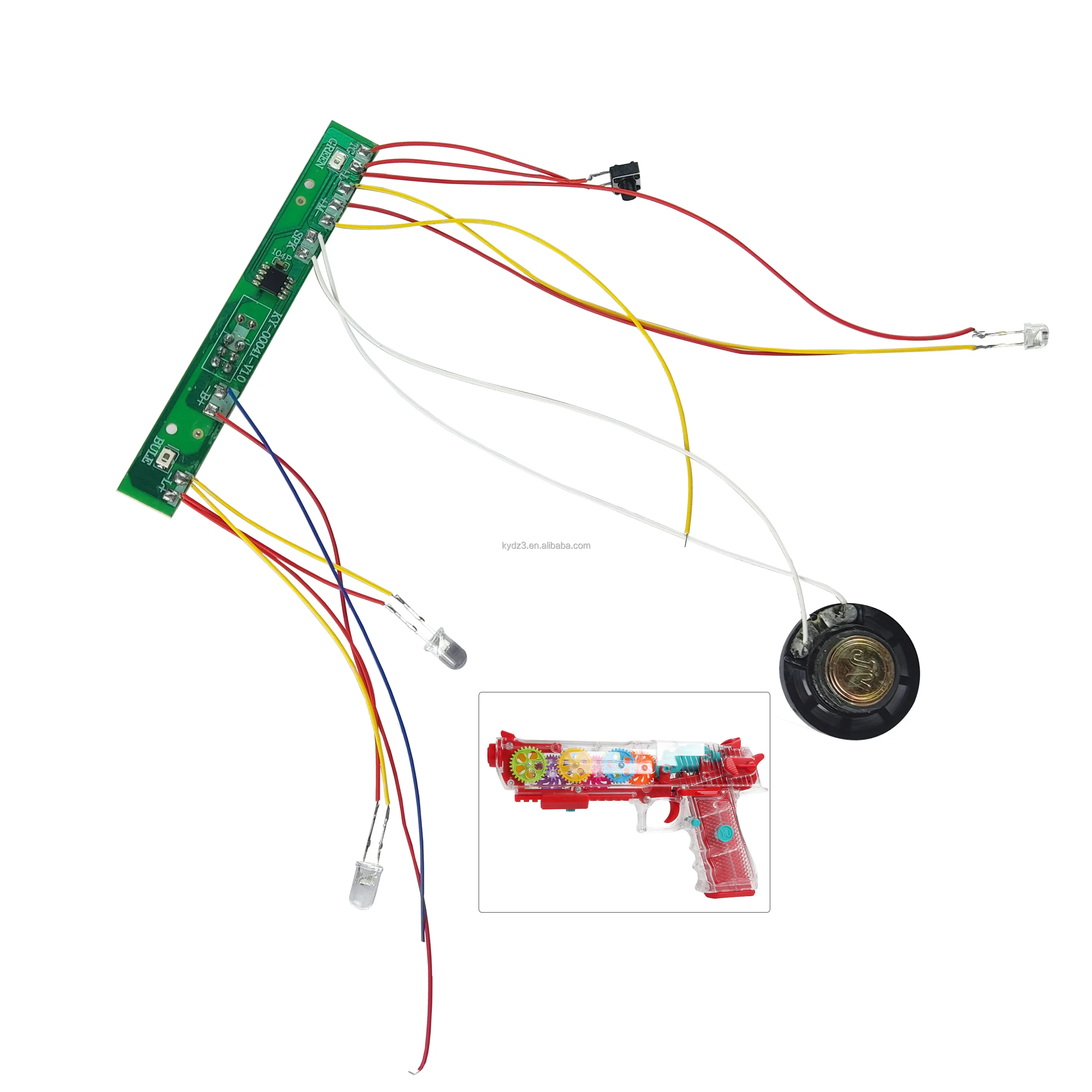Ky tùy chỉnh Bo mạch chủ cho bánh ánh sáng súng khác PCB cho súng trong suốt lắp ráp đồ chơi nhà sản xuất Súng đồ chơi pcba
