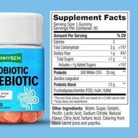 Gummies Probiotiques et Prébiotiques Premium Bacillus Coagulans avec Inuline FOS Favorisent la Santé Digestive et Immunitaire 30 Gummies Saveur Pêche