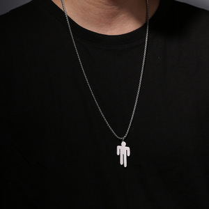 Joyería de moda de acero inoxidable resistente al agua sin deslustre Rap <span class=keywords><strong>Star</strong></span> diseño minimalista Simple <span class=keywords><strong>Billie</strong></span> Eilish collar - Product Image 4