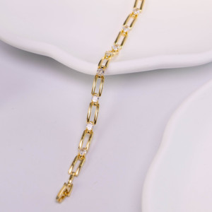 Chaînes plates à maillons en alliage de cuivre plaqué or 24 carats, style bohème classique, pour la fabrication de bracelets DIY, accessoires de bijouterie en gros - Product Image 3