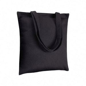 Bolsa de tela de algodón negra con cremallera y letras termotransferibles, resistente y reutilizable, para compras en el supermercado - Product Image 1