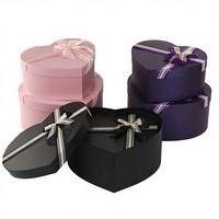 Boîtes cadeaux en gros en forme de cœur, bougie parfumée à la rose, parfum, rouge à lèvres, emballage avec nœud