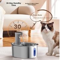 Fontaine à eau pour chat en acier inoxydable, distributeur d'eau intelligent sans fil à circulation automatique, distributeur d'eau sans prise pour animaux de compagnie, distributeur d'eau sans prise pour chiens