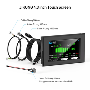 Aksesoris JKBMS Smart BMS Layar LCD 4.3 Inci Adaptor BMS dan Papan Daya 2.3 Inci Kabel RS485 BT - Product Image 2