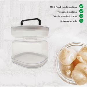 Pot de stockage en gros pour ail, cornichons et kimchi, avec fourchette, distributeur sec/humide, récipient de fermentation hermétique pour aliments de cuisine - Product Image 4