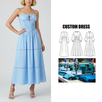 Service OEM, robe de soirée élégante de style français, à lacets, sans bretelles, cintrée, taille haute, à découpes, pour les vacances à la plage
