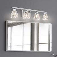 Applique Murale Moderne Classique à 4 Bras en Cristal, Antirouille, Certifiée ROHS, Luminaire de Salle de Bain Haut de Gamme, Fixation Murale