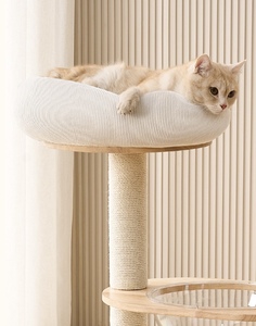 Katzenbett und Katzenbaum Integrierter Kletterrahmen für Haustiere Leinen-Stil Sisal-Kratzpfosten Haustierzubehör - Product Image 6