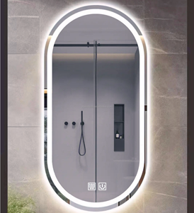 <span class=keywords><strong>กระจก</strong></span>ห้องน้ำทรงรีสมัยใหม่พร้อมไฟ LED เลนส์กระจกป้องกันฝ้า ติดผนัง สำหรับใช้ตกแต่งห้องน้ำในโรงแรม บ้าน ร้านเสริมสวย - Product Image 1