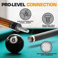 Tongkat Biliar Profesional BanLy Low Deflection dengan Shaft Serat Karbon, Sambungan Baja Tahan Karat, Termasuk Kotak Tongkat, Ujung 12.5mm