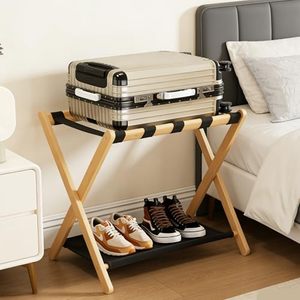Wholesale Folding Wooden Multifunction Luggage Rack OEM ODM Custom Logo Heavy Duty Tolerance <b>Suitcase</b> <b>Storage</b> - Product Image 2