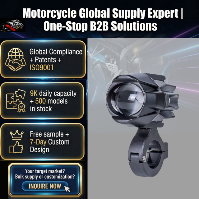 New Universal Front Motorcycle LED Spotlight Headlight with Aluminum Alloy 12-80V for Retrofit/Upgrade