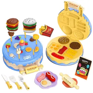 Chachi Speelgoed Groothandel Plastic Speelgoed Verjaardagstaart Multicolor Natuurlijke Play Deeg Speelgoed Gereedschap Set Kids Klei