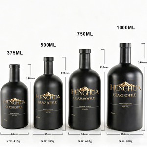 Bottiglia in Vetro Personalizzata a Prezzo di Fabbrica 375ml 500ml 750ml Nera <span class=keywords><strong>e</strong></span> Bianca per Liquori, Rum, Gin, Vodka, Whisky, Olio d'Oliva con Tappo in Sughero - Product Image 5