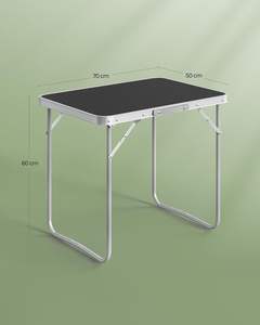 Table pliante portable pour pique-nique, plage, camping, extérieur, avec boîtier en fer et poignée effet bois inclus, emballage pour envoi postal - Product Image 3