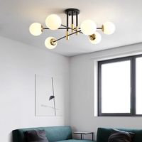 Lampe décorative murale LED style Mid-Century avec abat-jour globe en verre, contrôle par interrupteur, USB, intensité réglable, écologique, pour chambre à coucher
