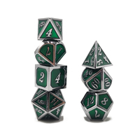 Ensemble de dés DND métalliques carrés, durables, écologiques, à poids équilibré, 7 pièces