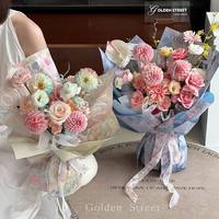 Papier d'art enduit écologique pour emballage de bouquets de fleurs, imperméable, semi-transparent, couleur unie, matériaux floraux recyclables